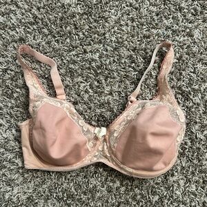 Vintage Givenchy Lace Accent Bra in Soft Pink